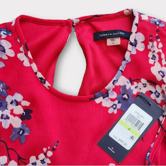 Tommy Hilfiger Womens A-line Dress Size 4 Floral Mini Trapeze Sleeveless - Picture 5 of 5